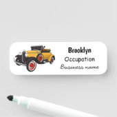 Klassieke gele auto 1931 naamplaatje (In situ)