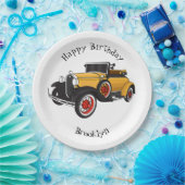 Klassieke gele auto 1931 papieren bordje (Feest)