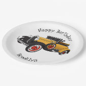 Klassieke gele auto 1931 papieren bordje (Gekanteld)