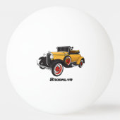 Klassieke gele auto 1931 pingpongbal (Achterkant)