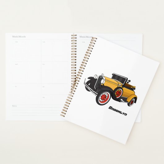 Klassieke gele auto 1931 planner (Display)