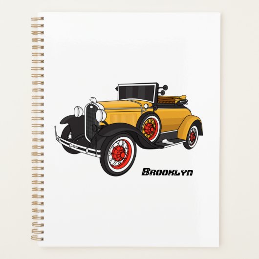 Klassieke gele auto 1931 planner (Voorkant)