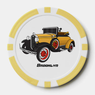 Klassieke gele auto 1931 poker chips