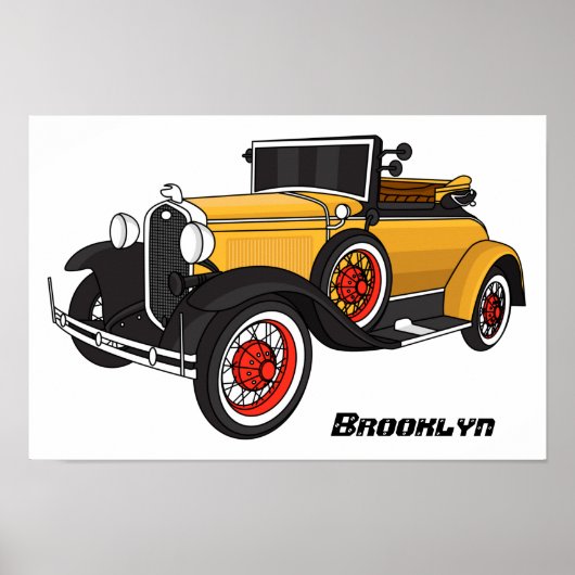 Klassieke gele auto 1931 poster (Voorkant)