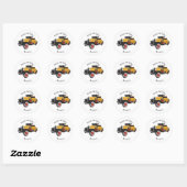 Klassieke gele auto 1931 ronde sticker (Vel)