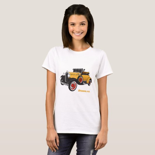 Klassieke gele auto 1931 t-shirt (Voorkant volledig)