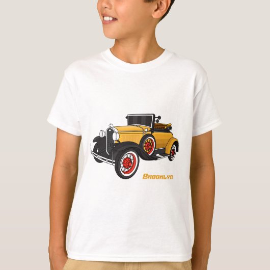 Klassieke gele auto 1931 t-shirt (Voorkant)