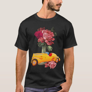 Klassieke gele auto t-shirt