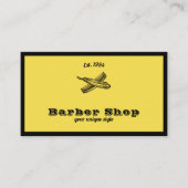 Klassieke gele  Barber Tools Barbershop Visitekaartje (Voorkant)
