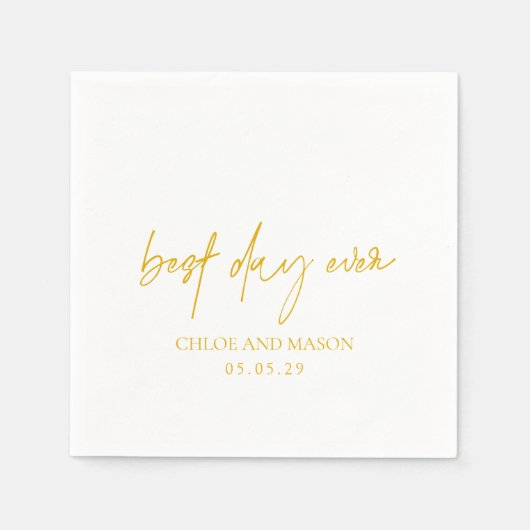 Klassieke gele elegante bruiloft servet (Voorkant)