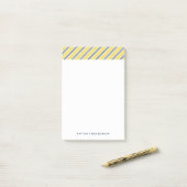 Klassieke Gele en Blauwe Strepen Post-it® Notes (Op bureau)