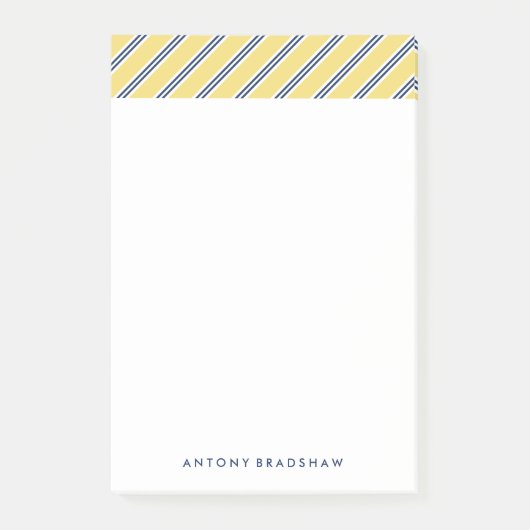 Klassieke Gele en Blauwe Strepen Post-it® Notes (Voorkant)