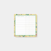 Klassieke Gele en Groene Chinoiserie Habit Tracker Post-it® Notes (Voorkant)