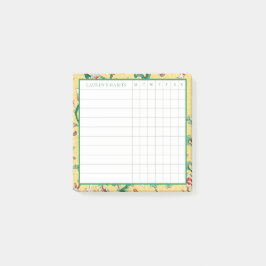 Klassieke Gele en Groene Chinoiserie Habit Tracker Post-it® Notes