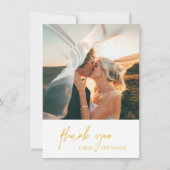 Klassieke gele foto Elegante bruiloft Bedankkaart (Voorkant)