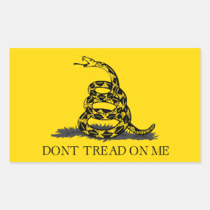Klassieke Gele Gadsden Vlag Don't Tread on Me Rechthoekige Sticker
