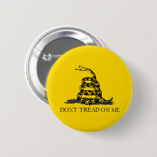 Klassieke Gele Gadsden Vlag Don't Tread on Me Ronde Button 5,7 Cm