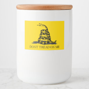 Klassieke Gele Gadsden Vlag Don't Tread on Me Voedselcontainer Etiket