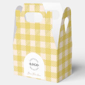 Klassieke gele gingham preppy bruiloft gunst dozen bedankdoosjes (Geopend)