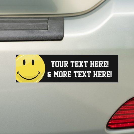 Klassieke gele Happy Face Bumpersticker (Op auto)