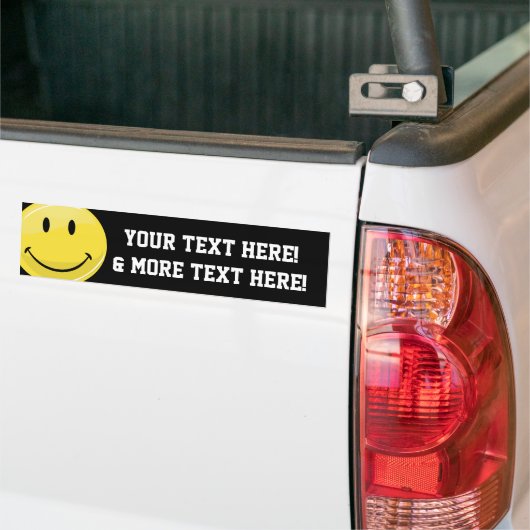 Klassieke gele Happy Face Bumpersticker (Op Truck)