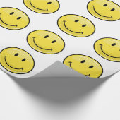 Klassieke gele Happy Face Cadeaupapier (Hoek)