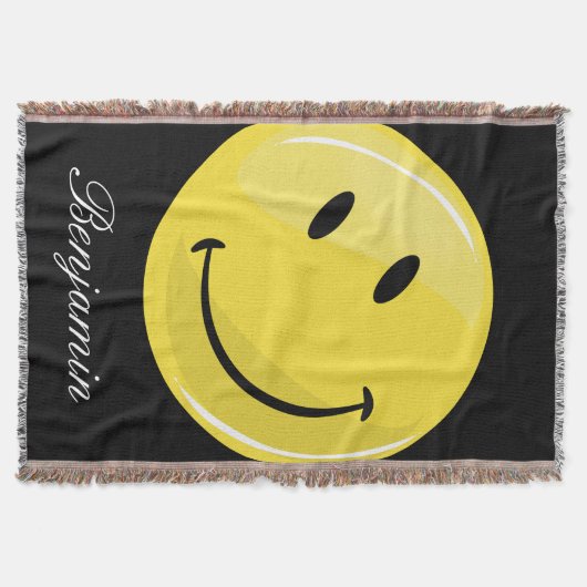 Klassieke gele Happy Face Deken (Voorkant)