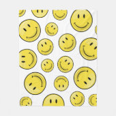 Klassieke gele Happy Face Fleece Deken (Voorkant)
