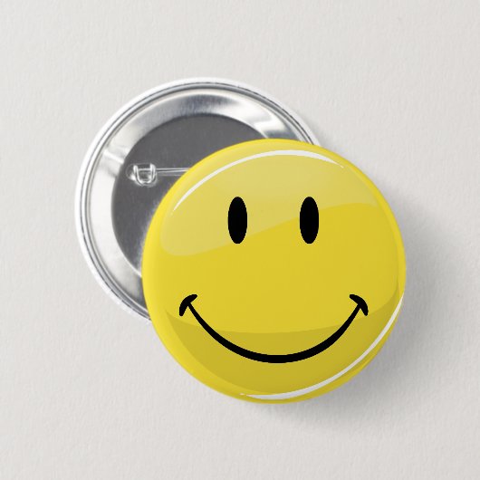 Klassieke gele Happy Face Ronde Button 5,7 Cm (Voorkant /achterkant)