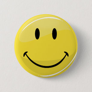 Klassieke gele Happy Face Ronde Button 5,7 Cm