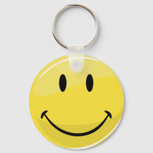 Klassieke gele Happy Face Sleutelhanger
