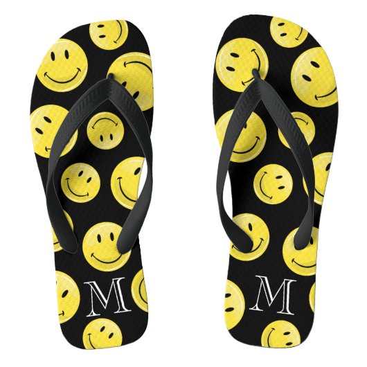 Klassieke gele Happy Face Teenslippers (Voetbed)