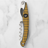 Klassieke gele Tartanepleggende Kurkentrekker (Voorkant)