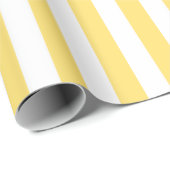 Klassieke Gele & Witte Stripes Cadeaupapier (Rol Hoek)