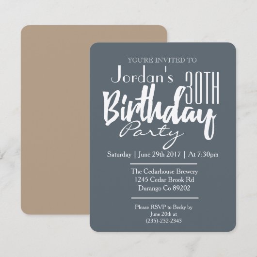 Klassieke Gender Neutrale Uitnodiging van het Verj (Voorkant / Achterkant)