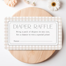 Klassieke Genderneutrale Baby shower Luier Raffle Informatiekaartje