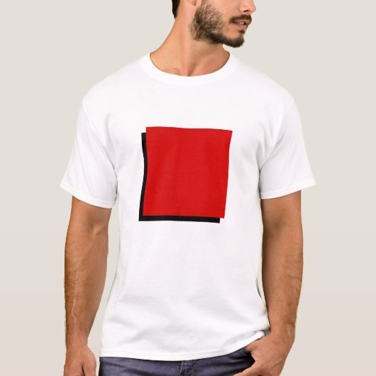 Klassieke geometrische Bauhaus Rode Plein T-shirt (Voorkant)
