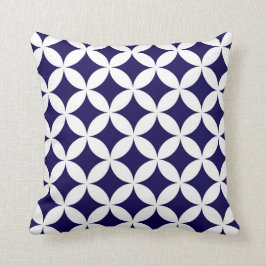 Klassieke geometrische cirkels in kobalt blauw en kussen