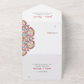 Klassieke Geometrische Mandala Patroon Wedding All In One Uitnodiging (Buitenkant)