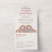 Klassieke Geometrische Mandala Patroon Wedding All In One Uitnodiging (Binnen)