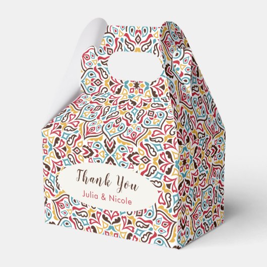 Klassieke Geometrische Mandala Patroon Wedding Bedankdoosjes (Voorkant Zijde)