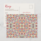 Klassieke Geometrische Mandala Patroon Wedding Briefkaart (Voorkant / Achterkant)