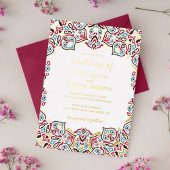 Klassieke Geometrische Mandala Patroon Wedding Folie Uitnodiging