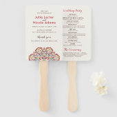 Klassieke Geometrische Mandala Patroon Wedding Handwaaier (Voorkant en achterkant)