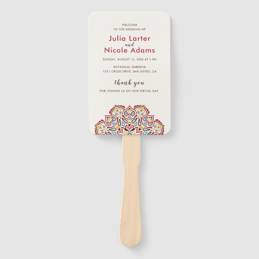Klassieke Geometrische Mandala Patroon Wedding Handwaaier (Voorkant)