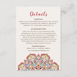 Klassieke Geometrische Mandala Patroon Wedding Informatiekaartje