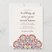 Klassieke Geometrische Mandala Patroon Wedding Kaart (Voorkant)