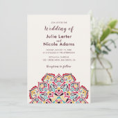 Klassieke Geometrische Mandala Patroon Wedding Kaart (Staand voorkant)