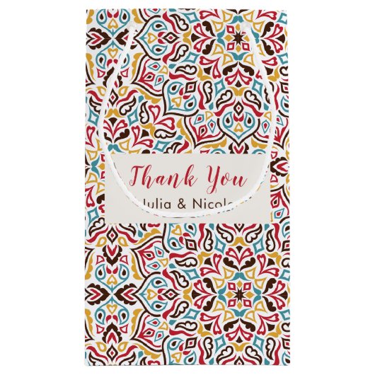 Klassieke Geometrische Mandala Patroon Wedding Klein Cadeauzakje (Achterkant)