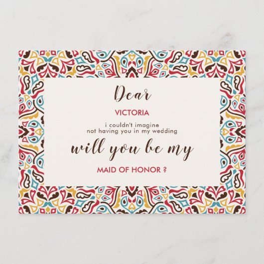 Klassieke Geometrische Mandala Patroon Wedding Menu (Voorkant)